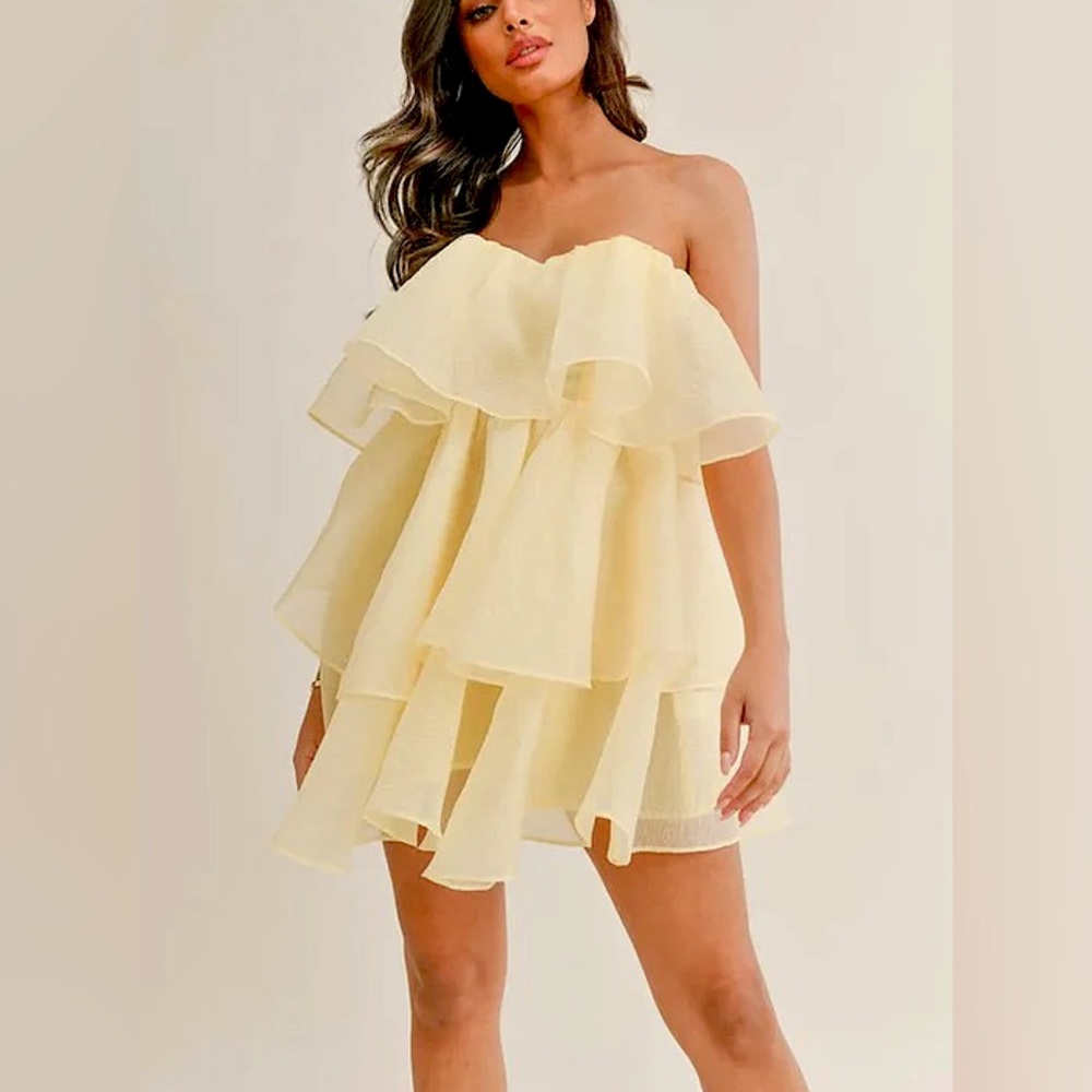 Tiered Tube Mini Dress